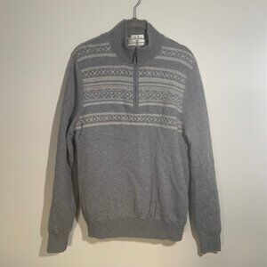 Fairway & Greene Italian Merino Lined Golf Windbreaker Sweater 1/4 Zip - Size L